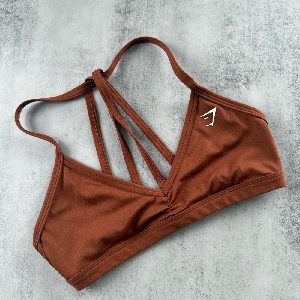 Brown Strappy Sports Bra